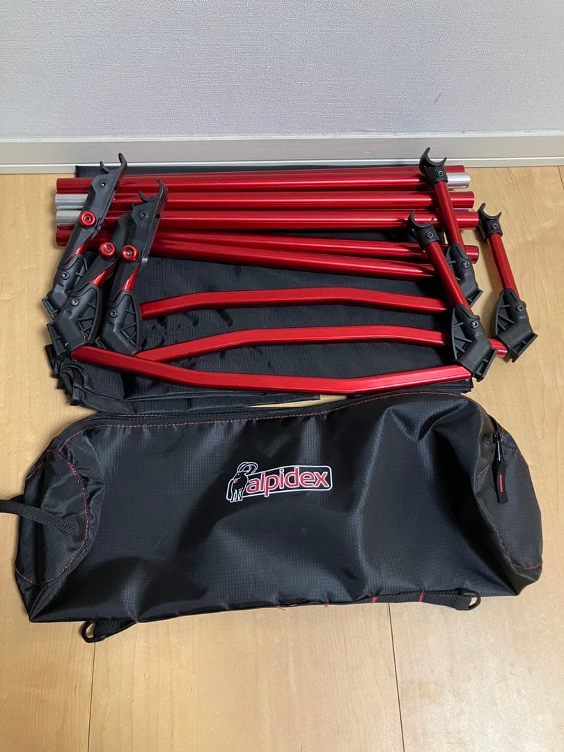 alpideX コット 赤/黒 収納バッグ付き