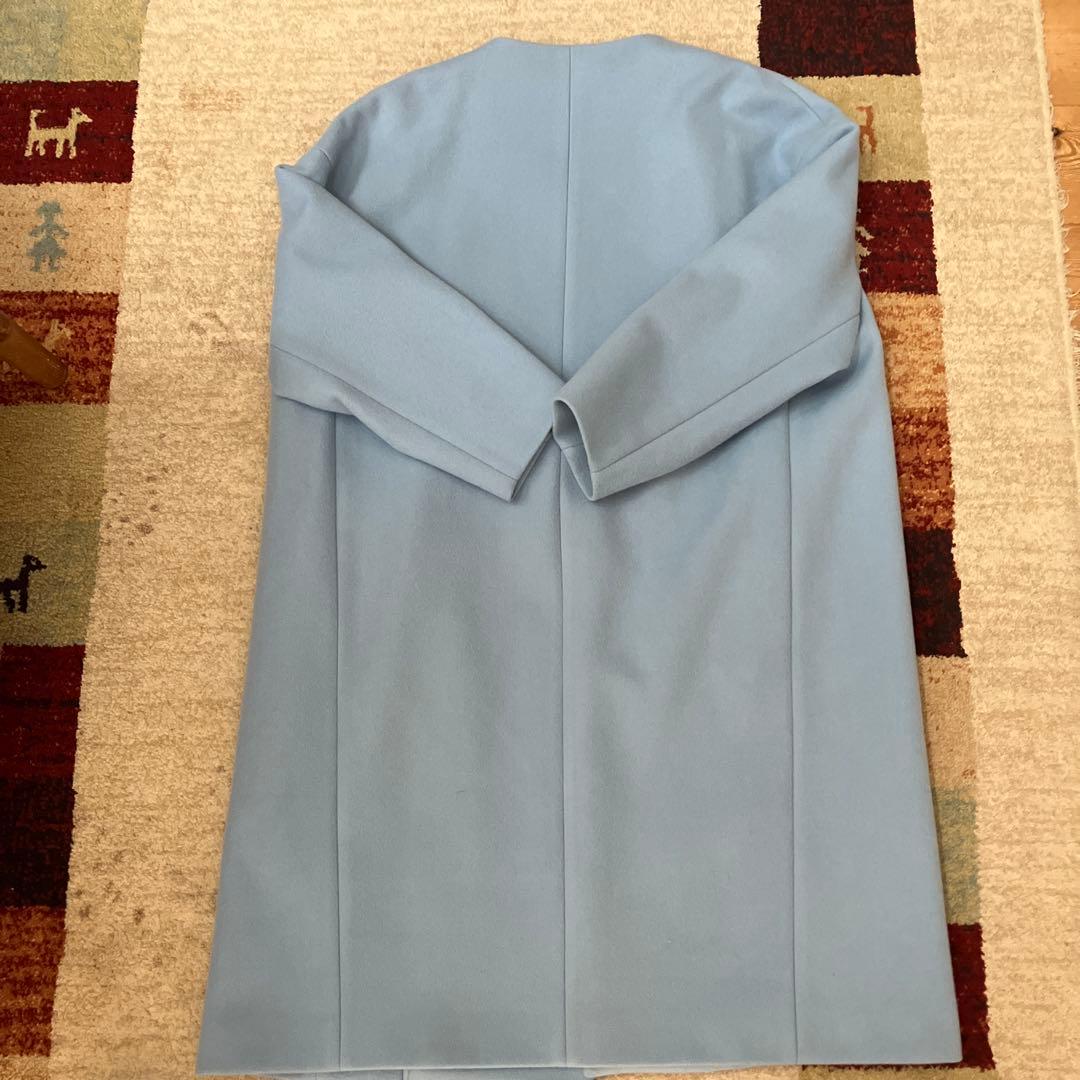 ADORE ライトブルー　チェスターコート　ロング　毛100 38
