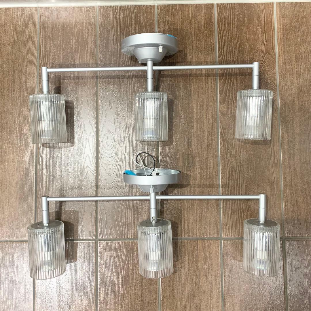 2点 ヤマギワ 3灯 スポットライト 照明 ペンダント ライト ガラス ランプ