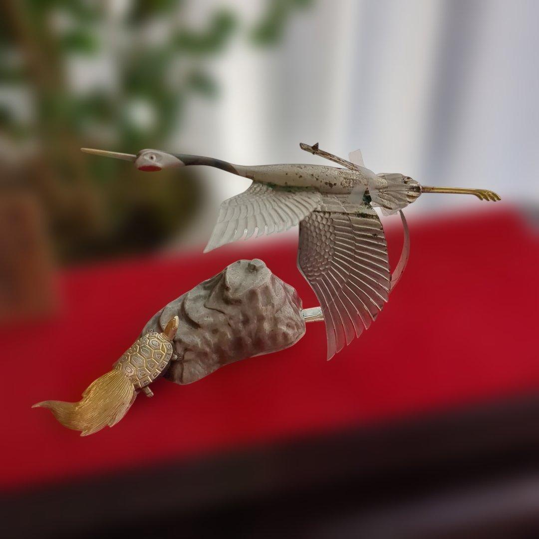 G*郎様 武比古　純銀製（たぶん）　鶴3.5号　訳あり保管品　ガラスケース無し