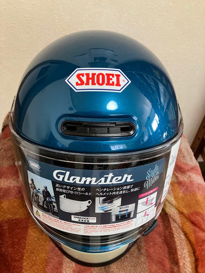 SHOEI Glamster リザレクション青Mサイズ　ミラーシールド付き