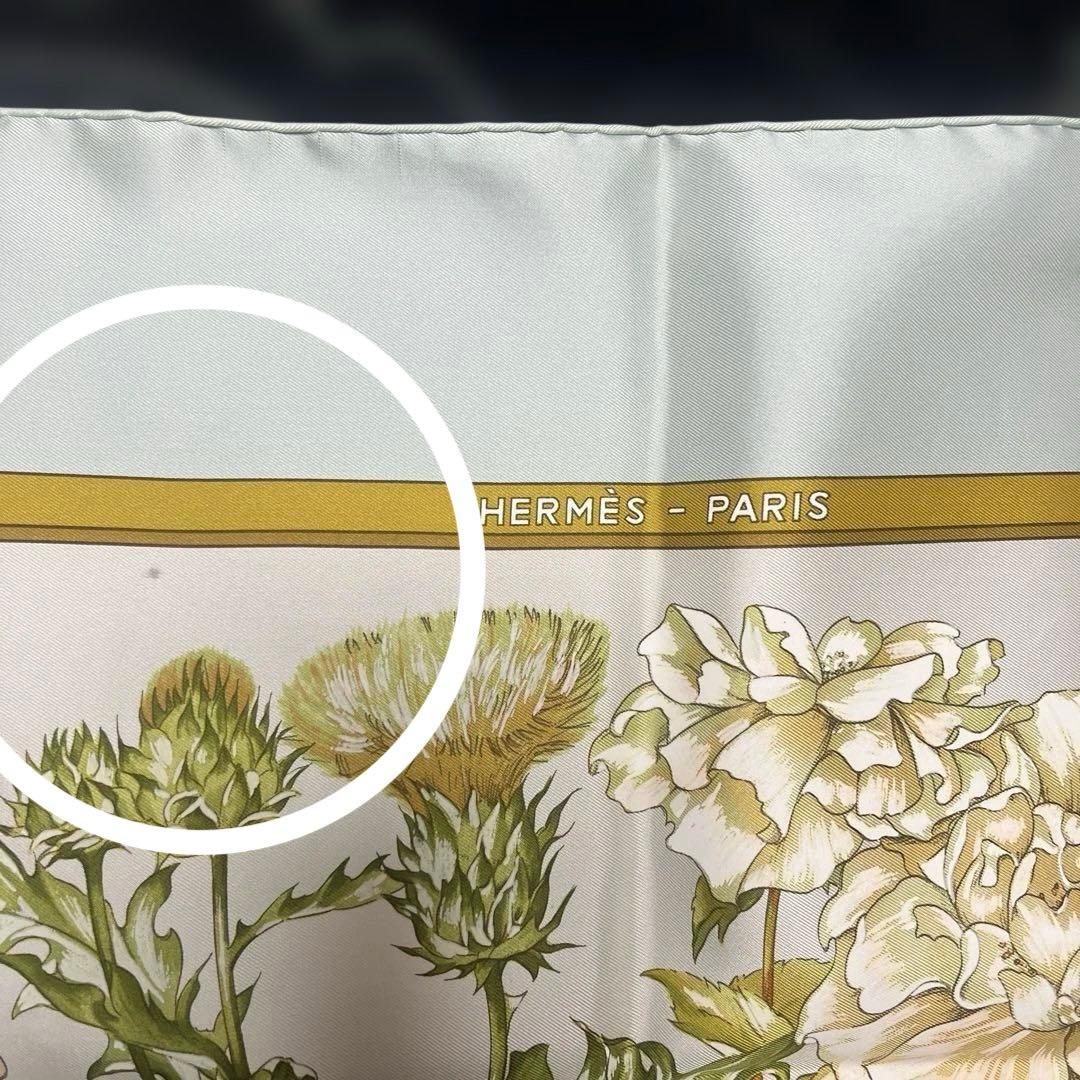 エルメス　スカーフ　シルク　花柄　90