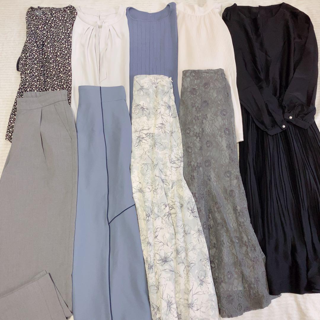 レディースまとめ売り　大人フェミニン　ブルー　花柄