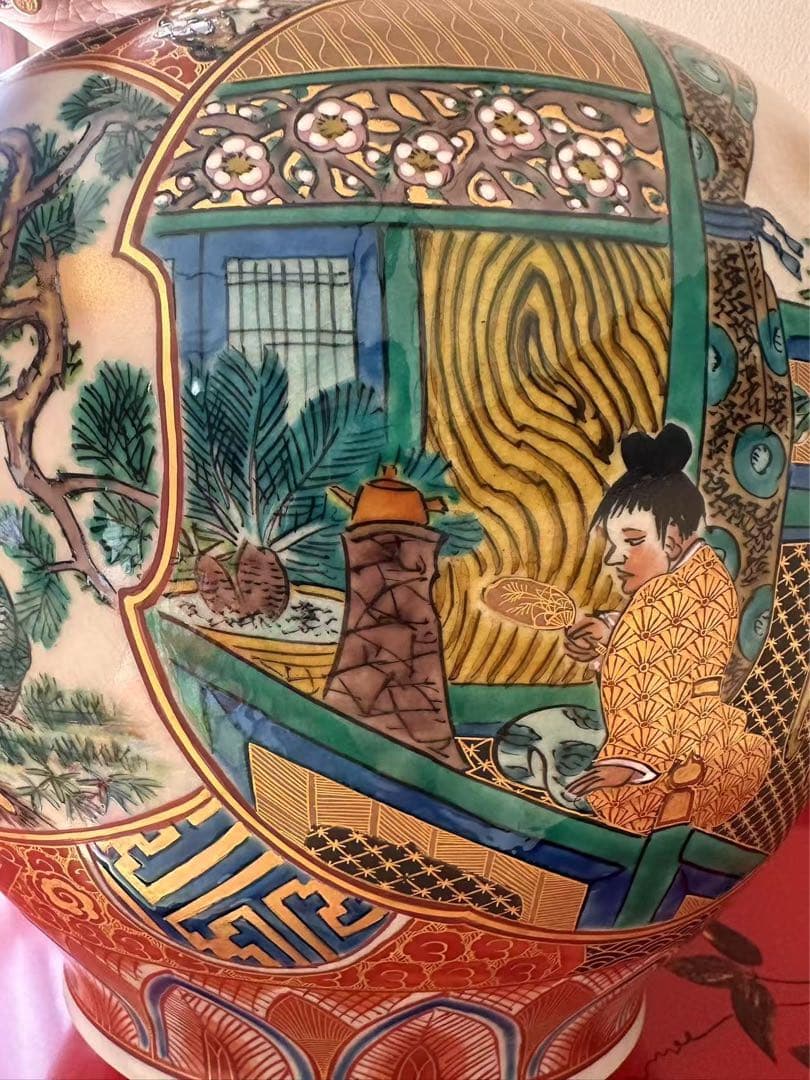 九谷庄三祥文 大 花瓶