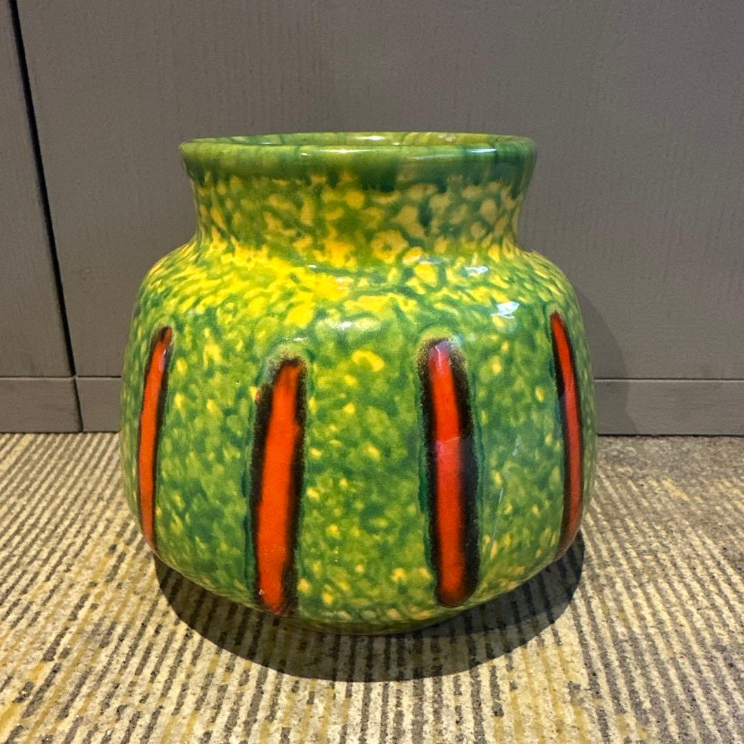 ❷70s ミッドセンチュリー フラワーベース 花瓶 ビンテージ FAT LAVA