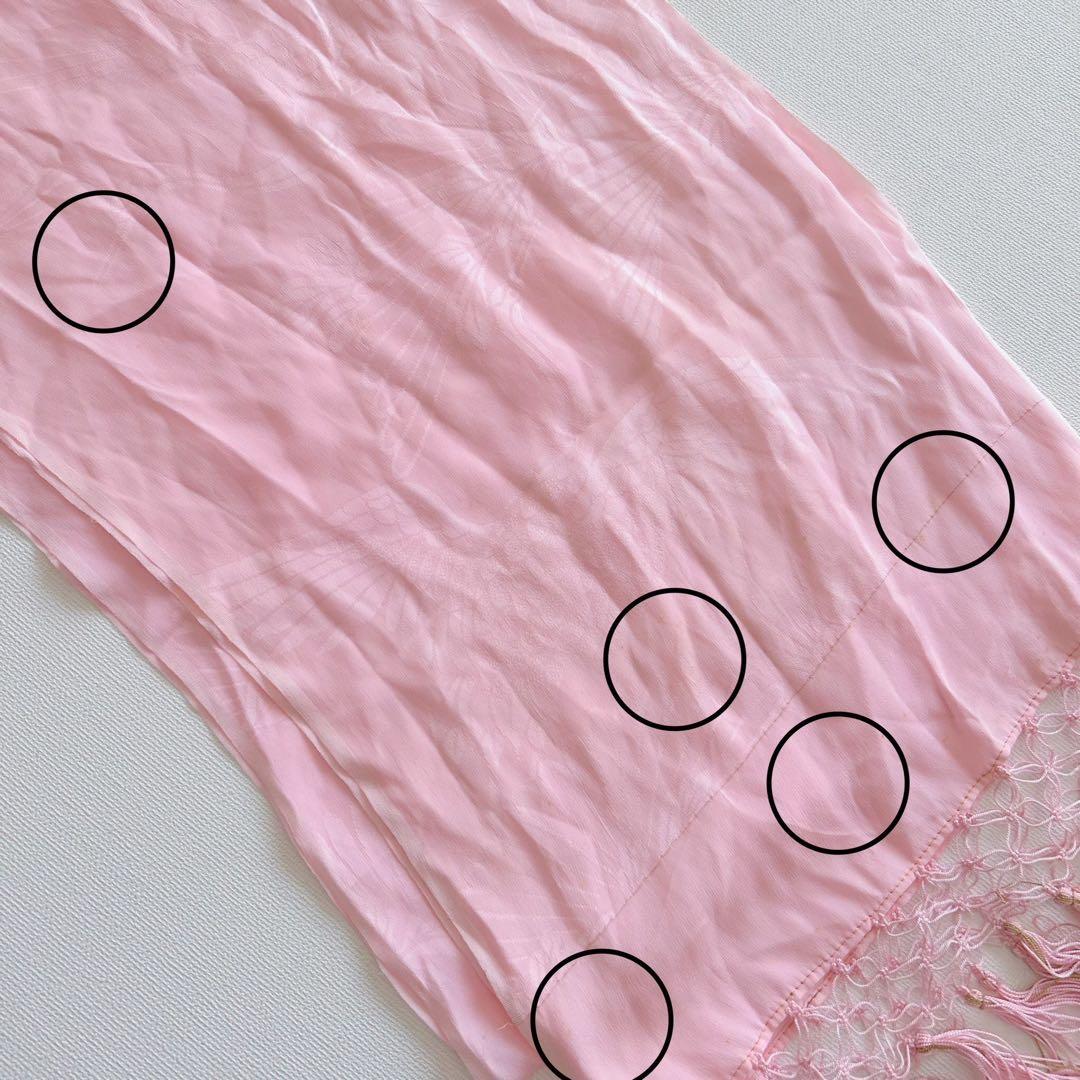 フルセット 七五三 7歳女の子長着＆長襦袢＆帯＆小物　赤　地紋　紗綾形　牡丹　桜