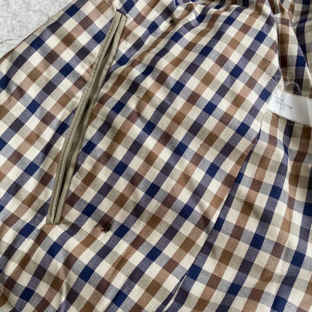 Aquascutum トレンチコート カーキ キレイめ オフィス ビジネス