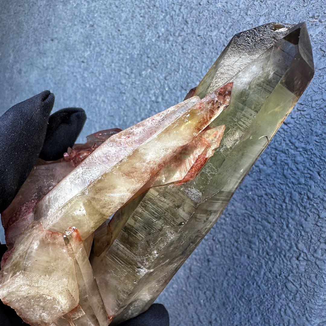 高透明度❗️浄化ファントム☆魔除スモーキーシトリン水晶 クラスター天然石A1453