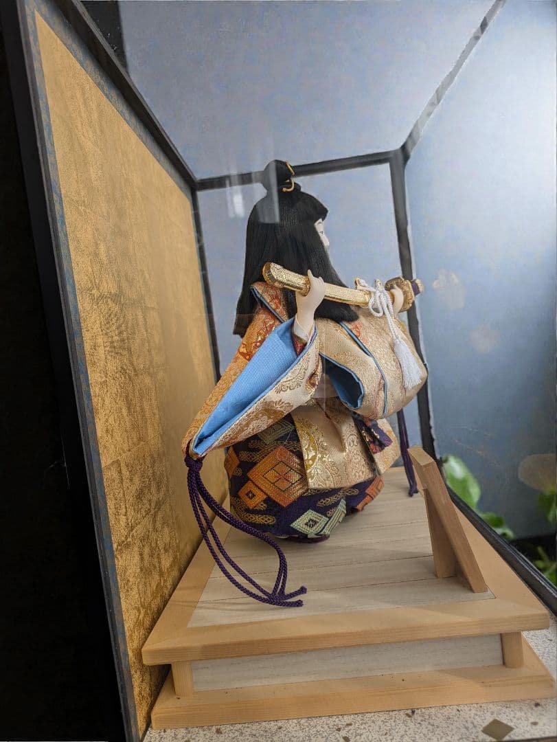 【古民家発掘】五月人形　御所人形 ガラスケース入り　伝統工芸品