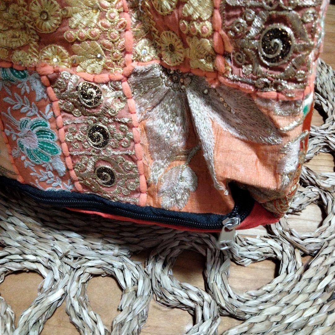 インド カンバディア パッチワーク オレンジ【6-33】