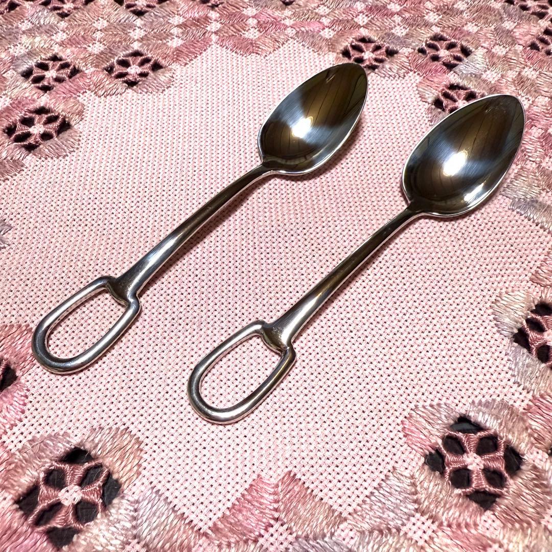 【未使用品】HERMES アトラージュ ティースプーン 2本セット(バラ売り可)