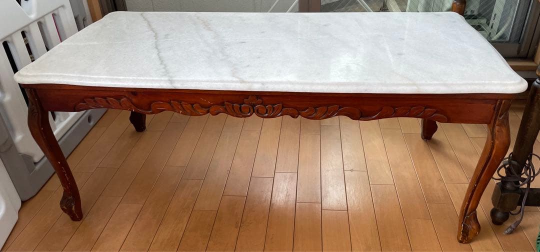 大理石 センターテーブル 猫足