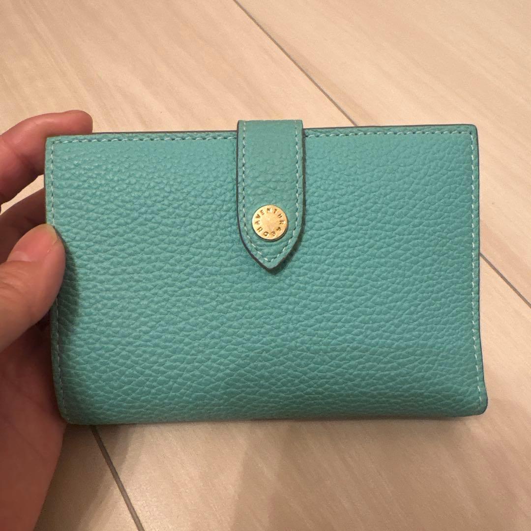 ボナンチュラ　ミントグリーン　レザー 二つ折り財布