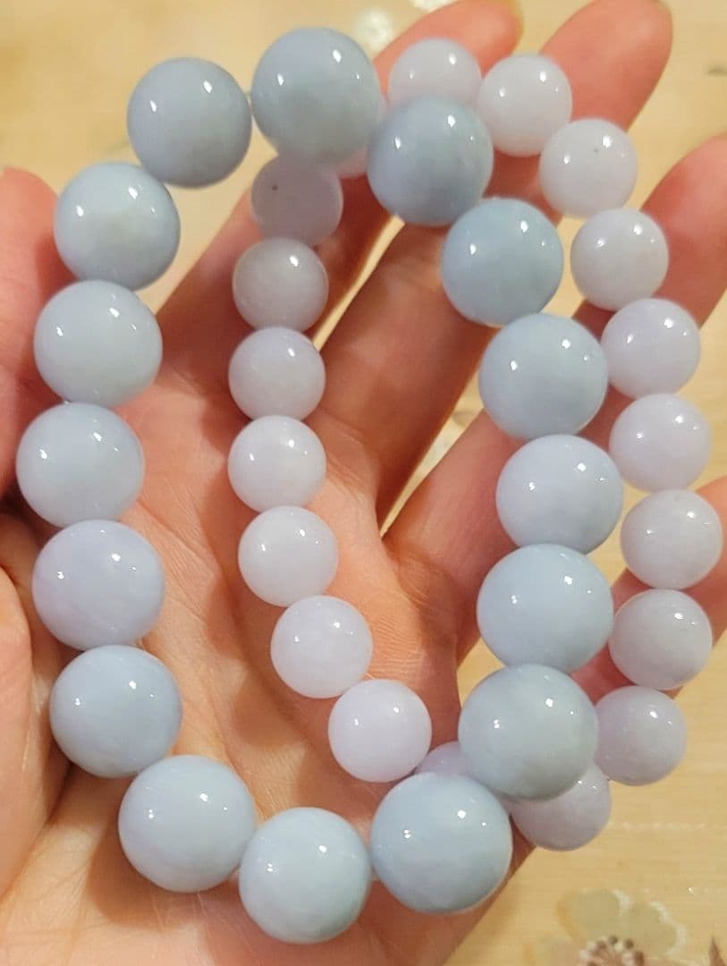 ！超激レア！極上！潤艶美麗！糸魚川ラベンダーブルー翡翠☆ブレスレット☆