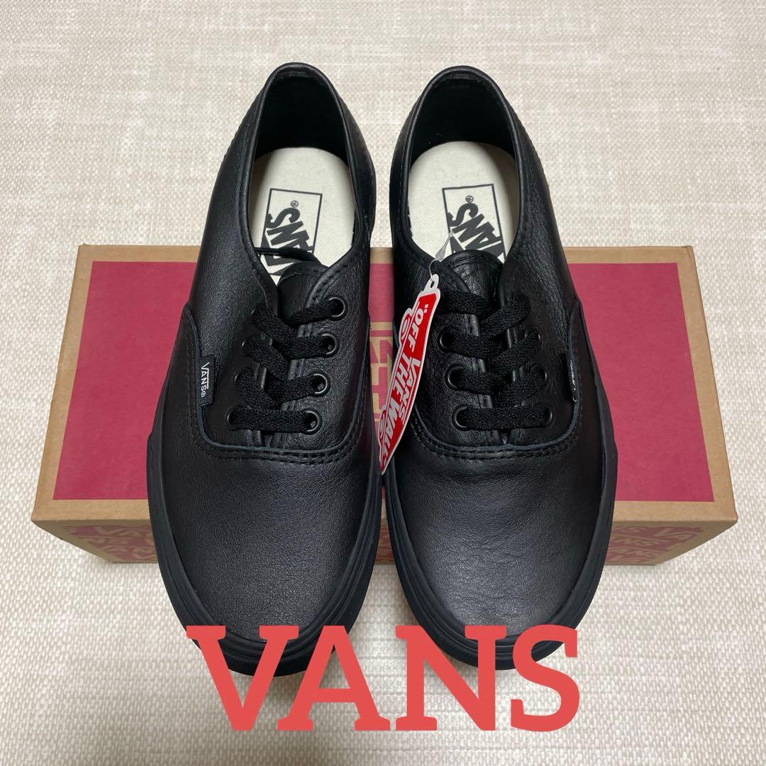 [新品]24cm VANS バンズ authentic leather ブラック
