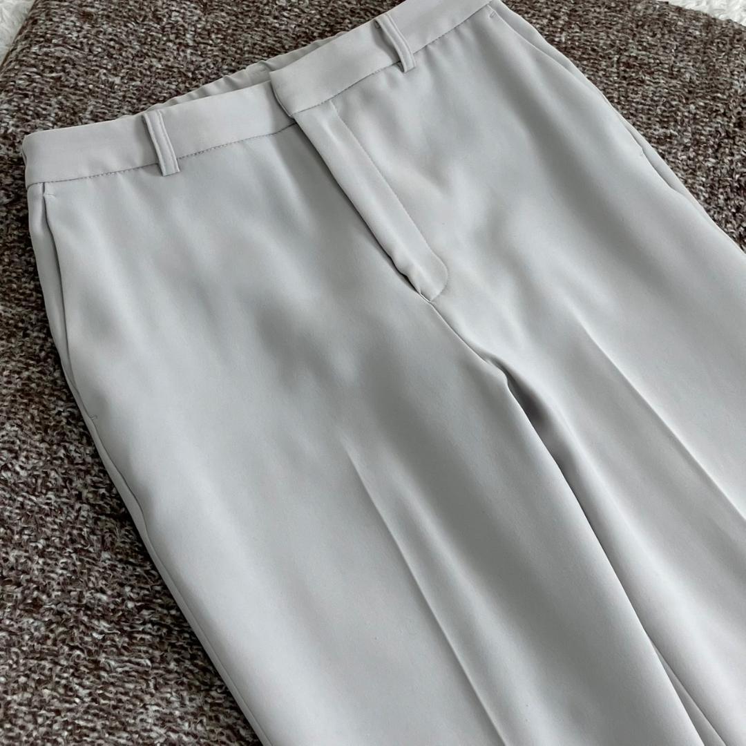 美品✨レミュー セットアップ ノーカラー 洗える ストレッチ 1B グレージュ