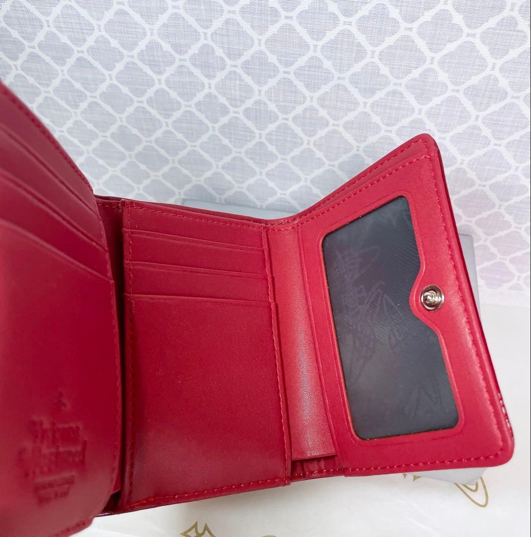 【内側に素敵な柄あり✨️】Vivienne Westwood 3折財布 赤エナメル