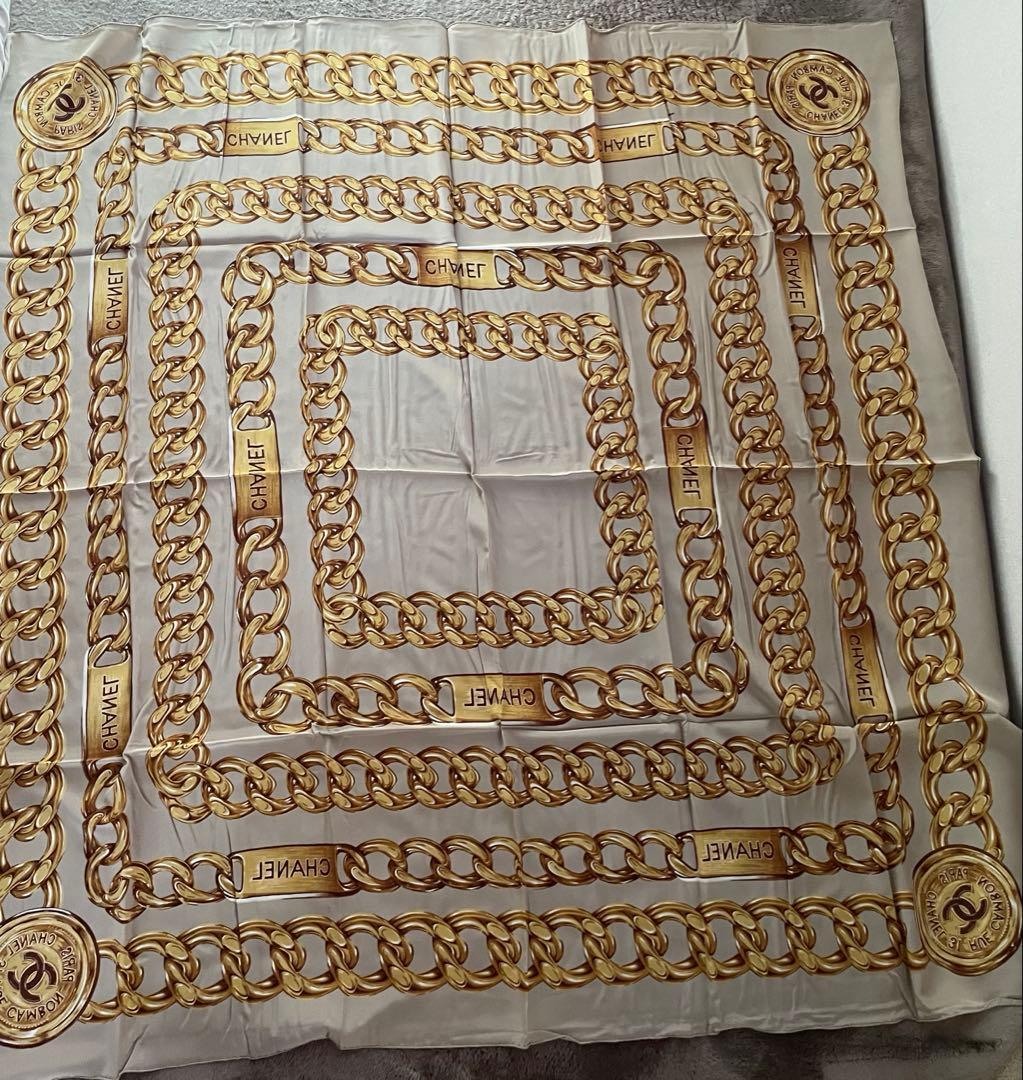 CHANEL シャネル スカーフ 超大判　チェーンスカーフ