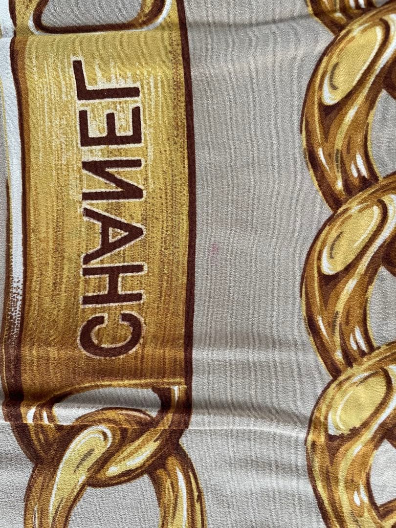 CHANEL シャネル スカーフ 超大判　チェーンスカーフ