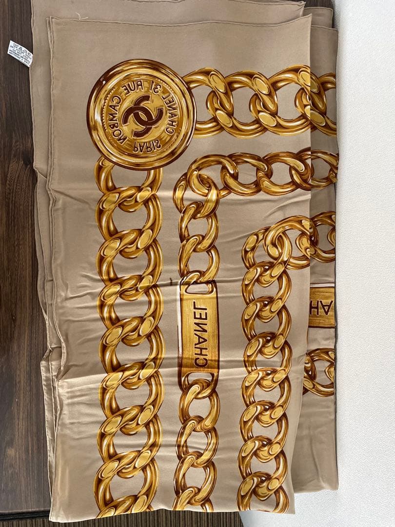 CHANEL シャネル スカーフ 超大判　チェーンスカーフ