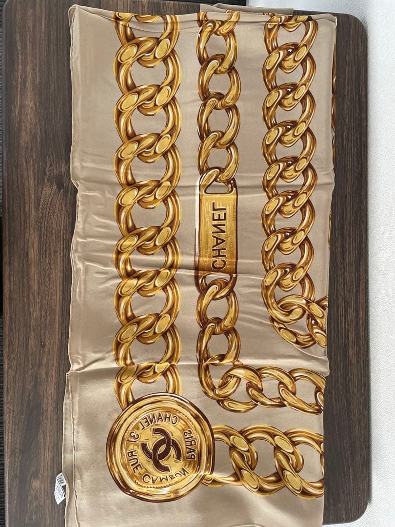 CHANEL シャネル スカーフ 超大判　チェーンスカーフ