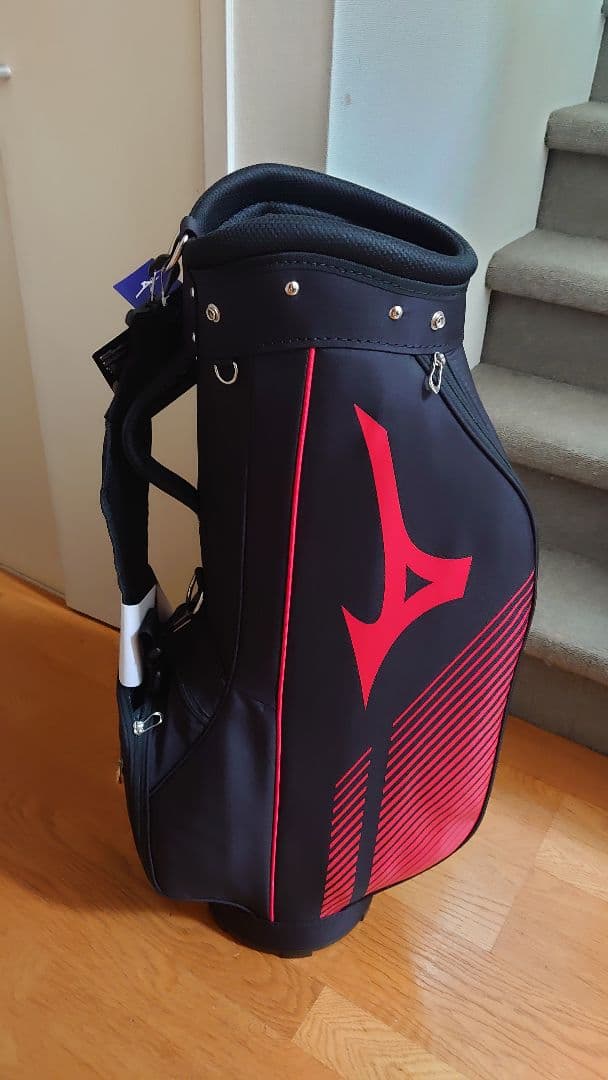 【新品：タグ付き】ミズノゴルフキャディバッグ 9.0型 ブラック×レッド