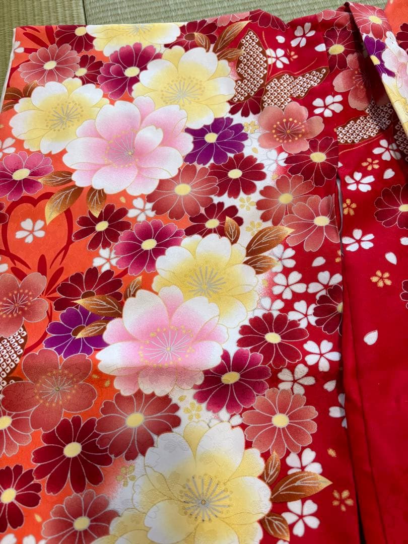 マユミブランド 3歳 七五三 赤 着物 フルセット