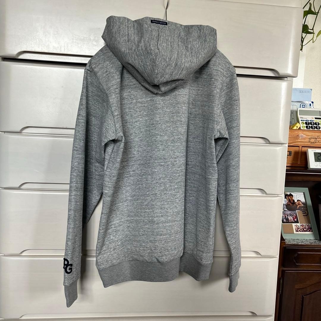 パーリーゲイツTOPスパン裏毛ウサギ杢調グレーパーカーサイズ5