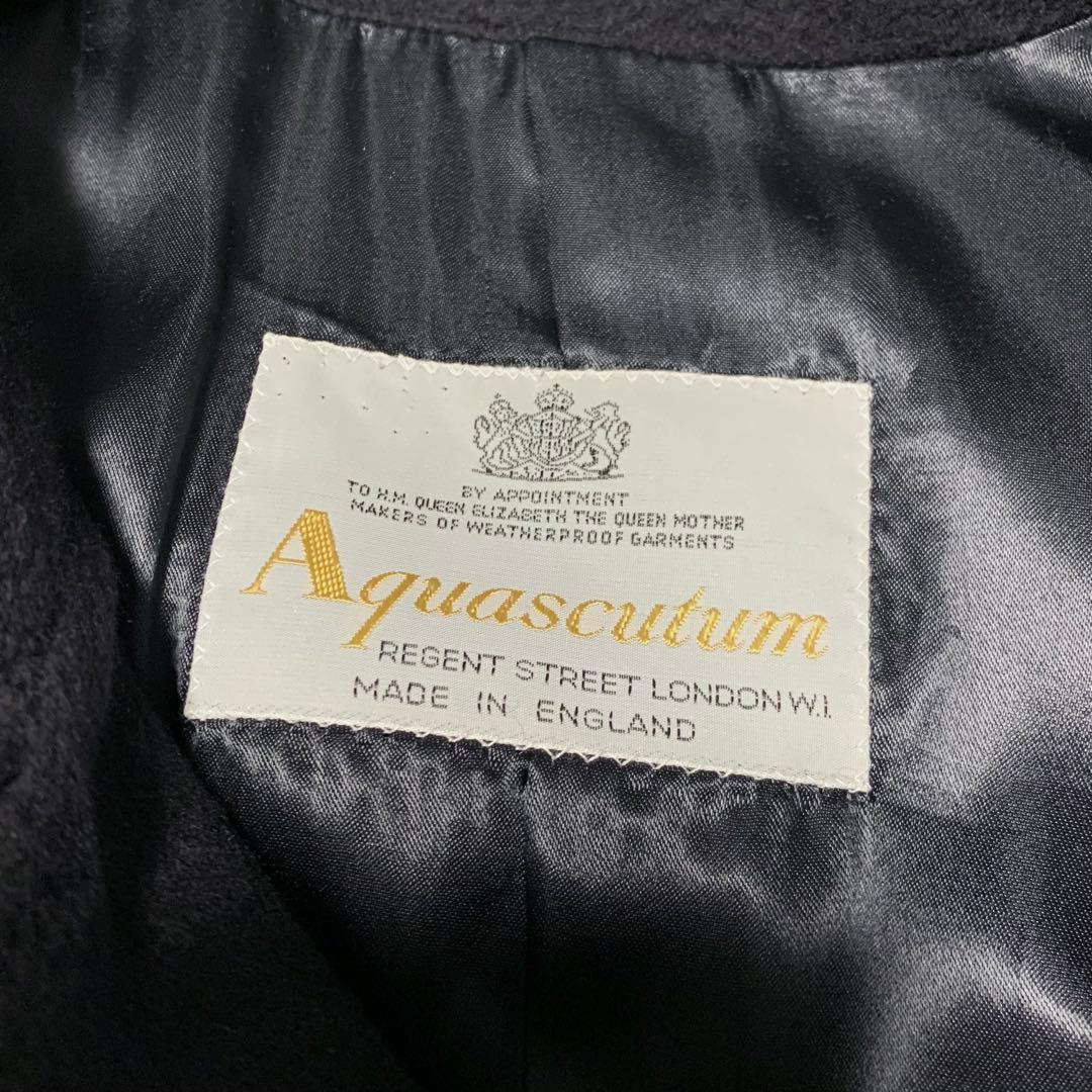 美ビンテージ　Aquascutum アクアスキュータム　カシミヤバルカラーコート