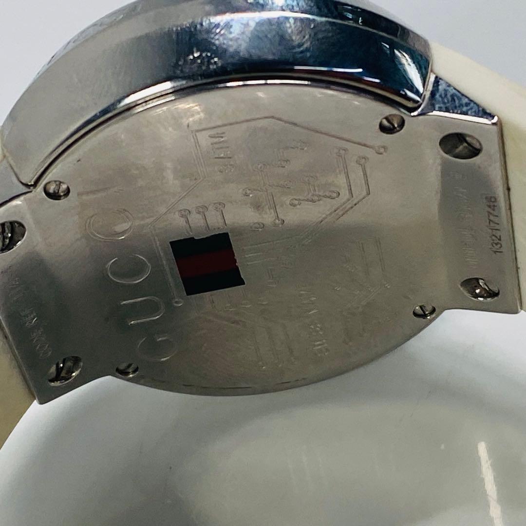 グッチ　腕時計　レディース　I-グッチ　YA114403 　ホワイトラバーベルト