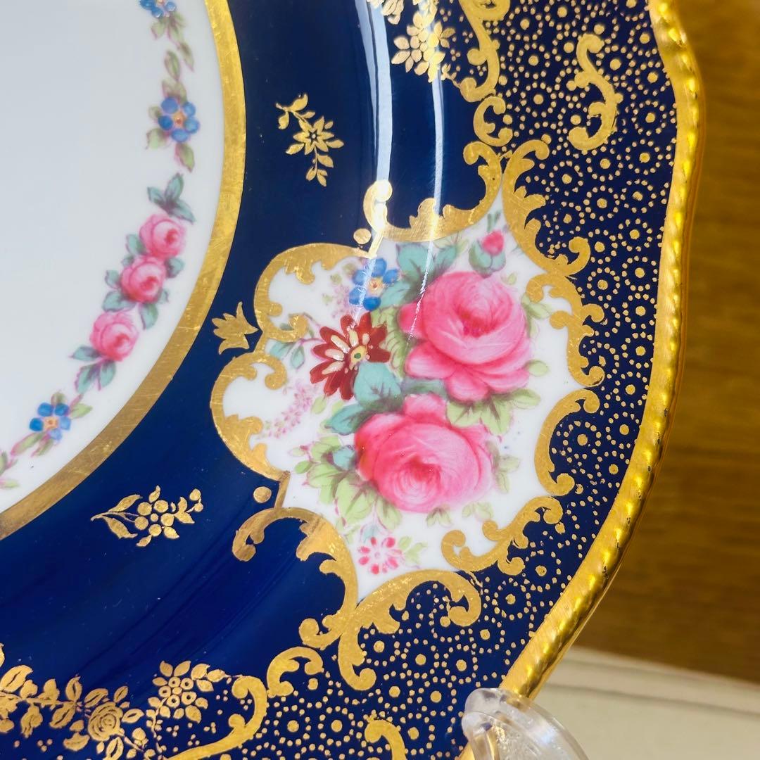 スポード コープランド×トマス・グード コバルト金彩バラ 25.5cmプレート