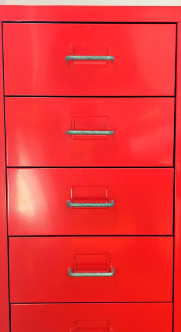 【廃盤】【IKEA】HELMER ヘルメル キャスター付き　レッド　キャビネット