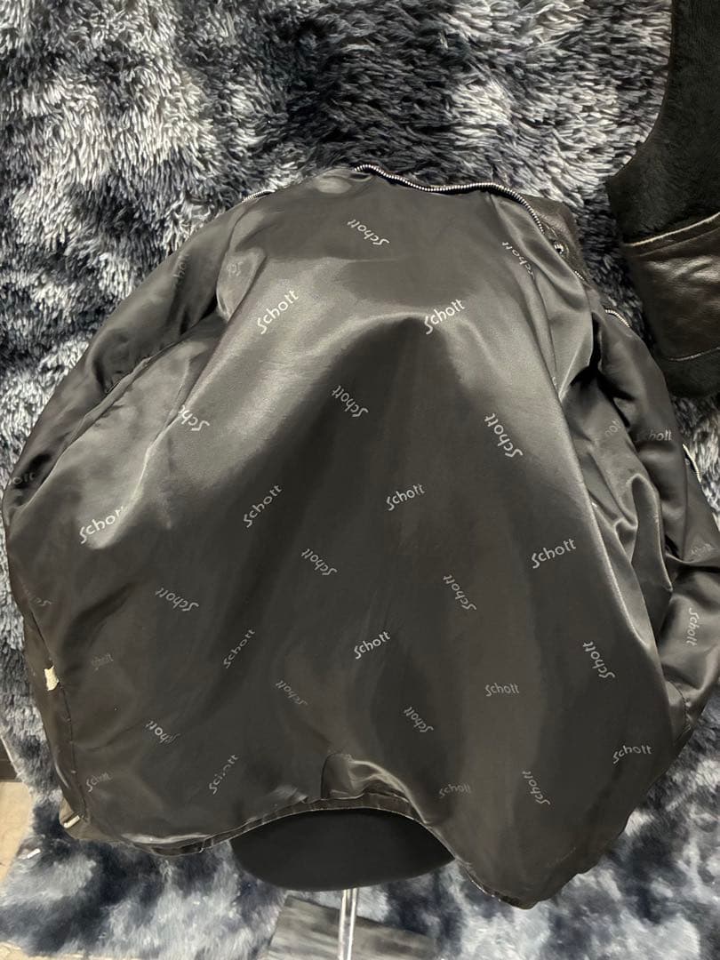 SCHOTT シングルライダースジャケット 38 ボアライナー付き アメリカ製