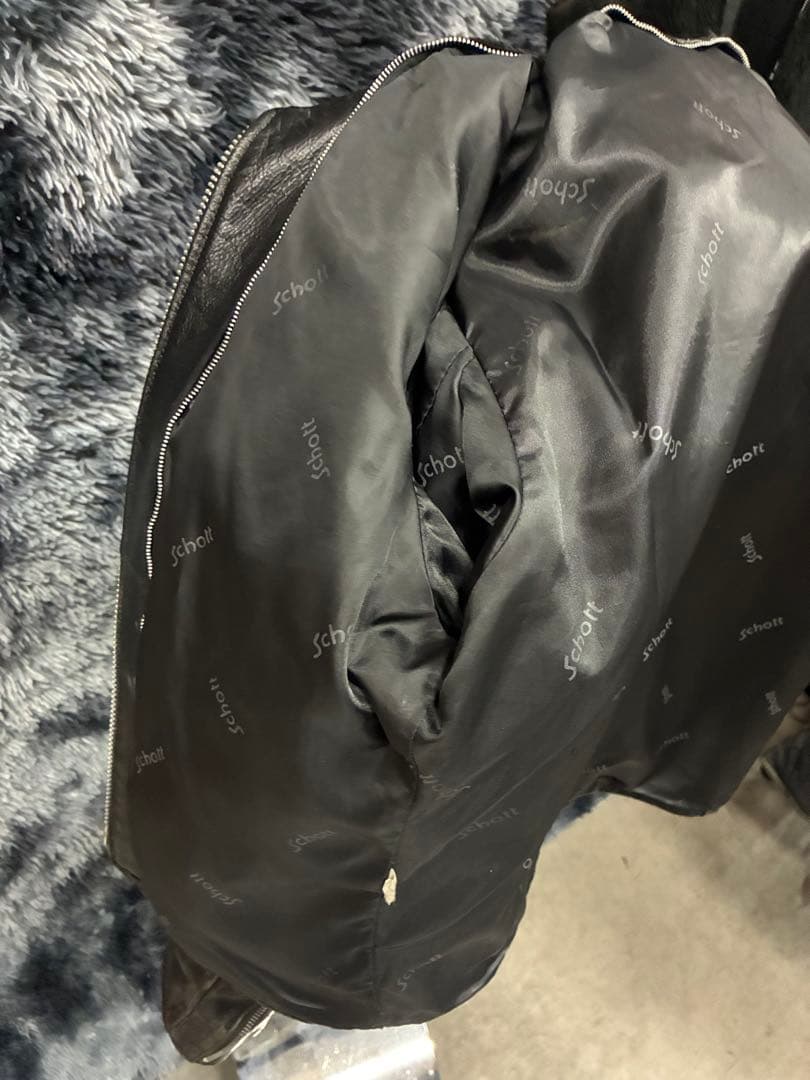 SCHOTT シングルライダースジャケット 38 ボアライナー付き アメリカ製