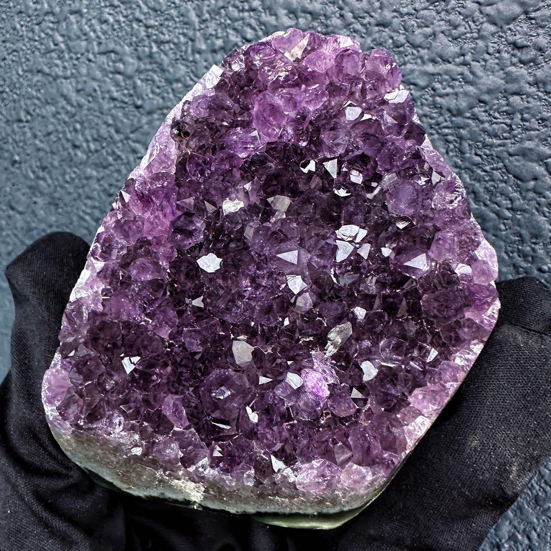 極上別格品❗濃紫の煌めきウルグアイ産☆レインボー☆アメジストクラスターA1346