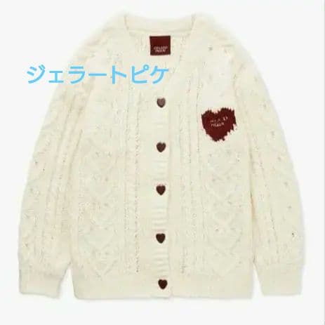 新品　gelato pique ハートニットカーディガン