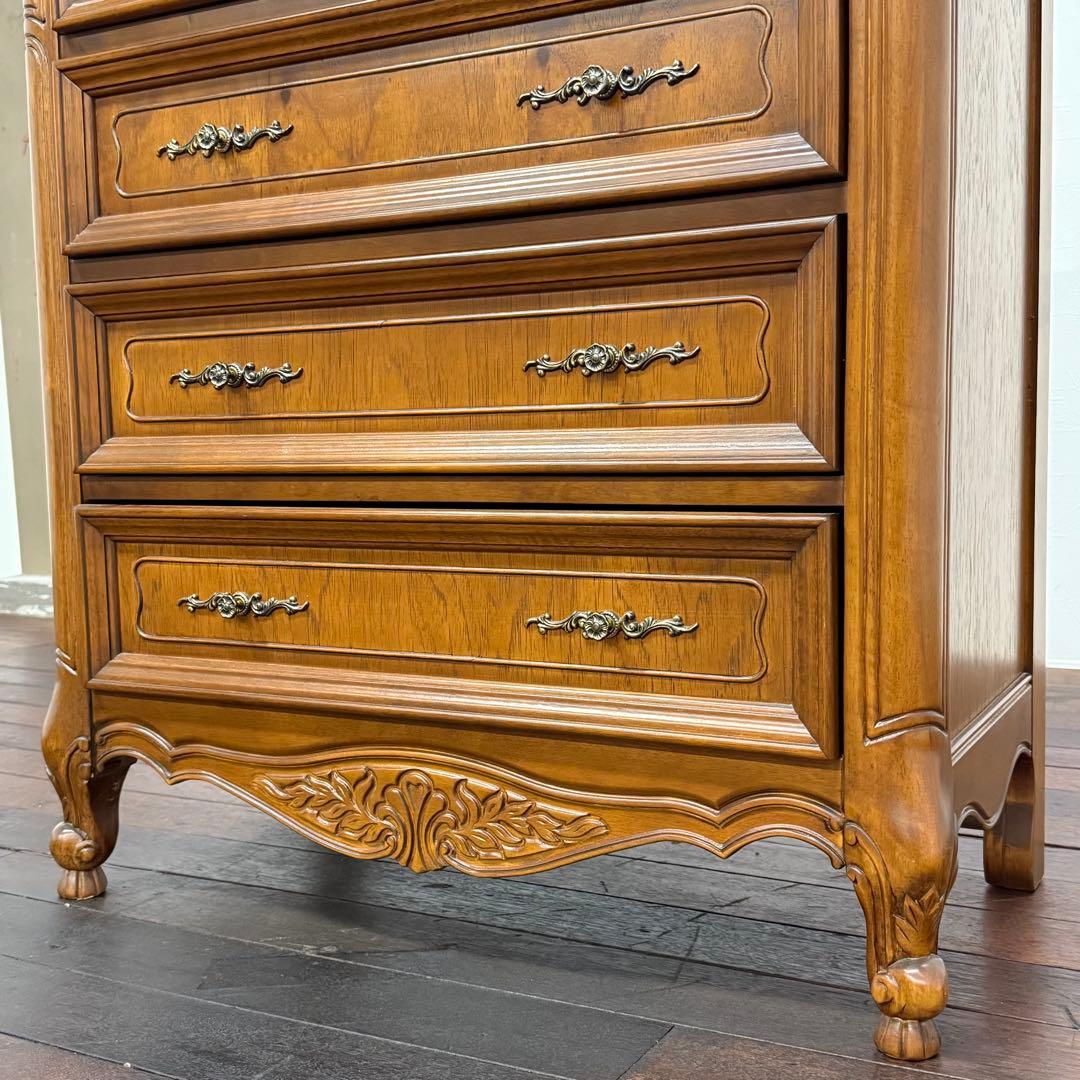 H15K29 猫脚 5段チェスト マカボニー材