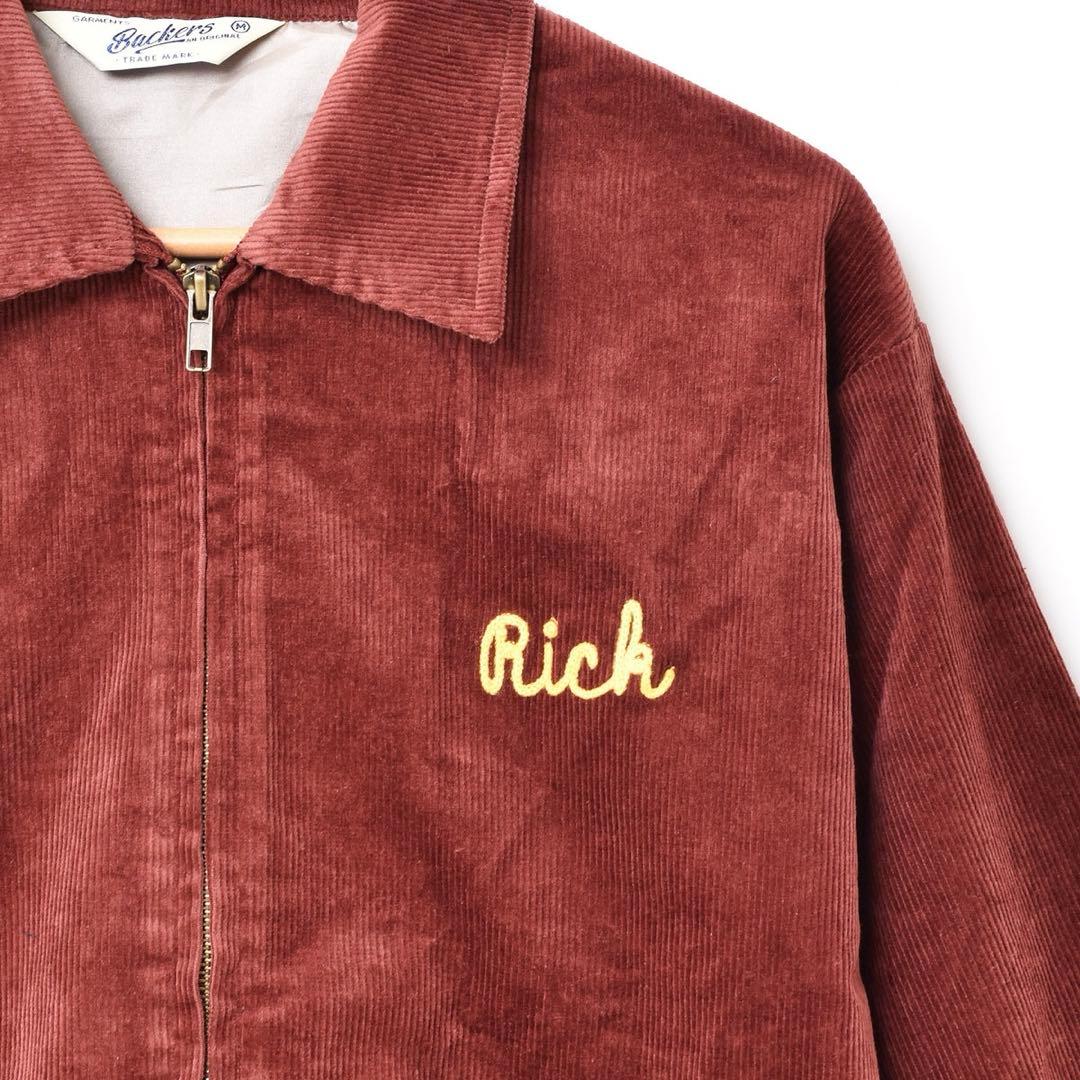 Backers インディアン コーデュロイ　ジャケットバッカーズ刺繍バーガンディ