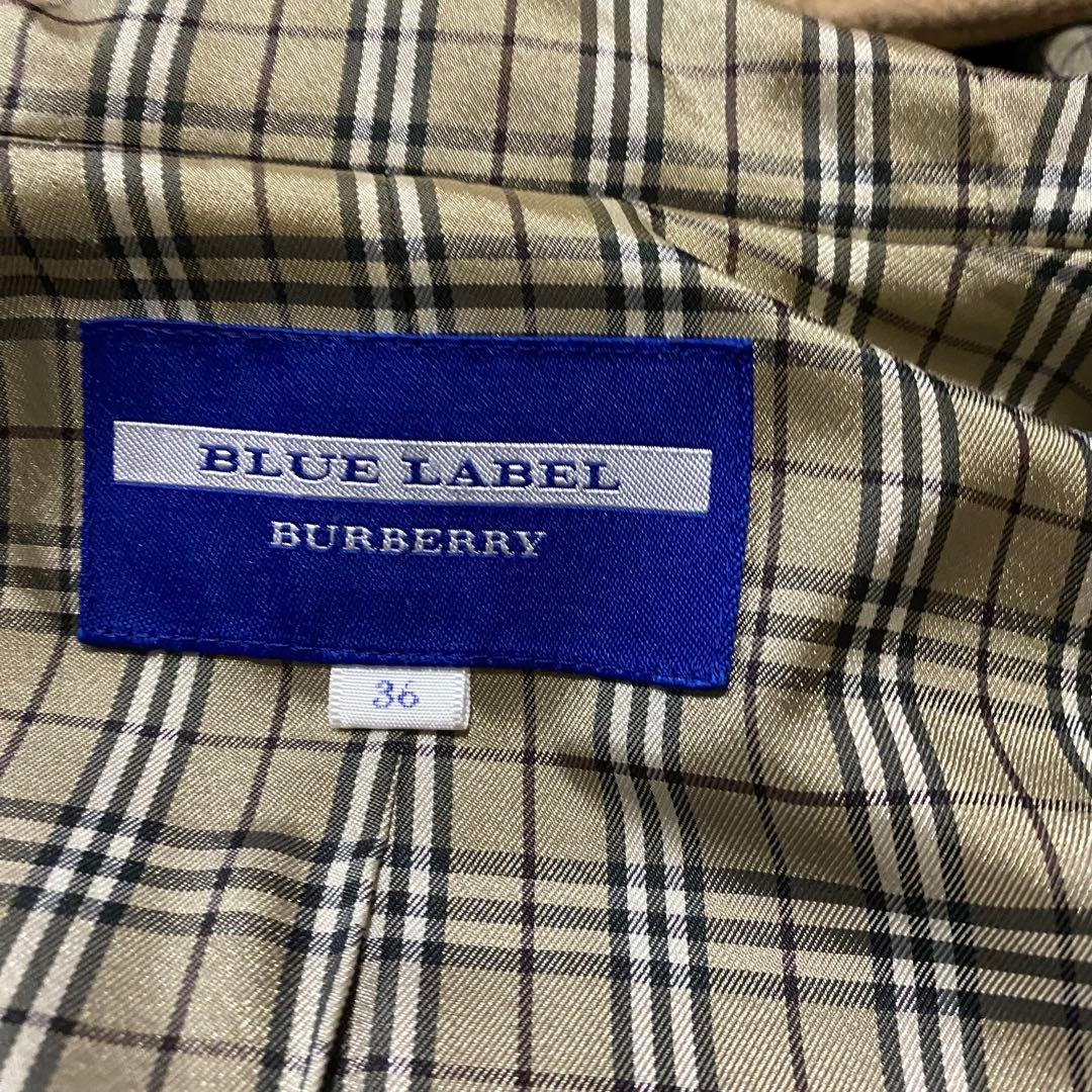 【美品】バーバリーブルーレーベル　ダッフルコート　ノバチェック　ブラウン　S