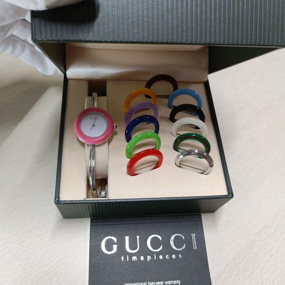 貴重なシルバー　GUCCI ベゼルチェンジ 時計　電池交換済