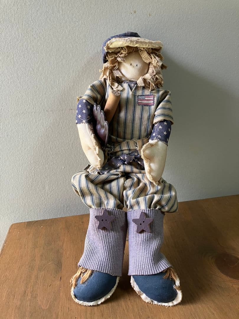 【手作り】カントリードール　ベースボール少年　オリジナルキャラクター