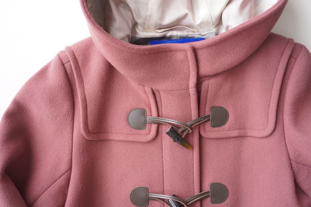 未使用に近い ブルーレーベル　エアリーメルトンロングダッフルコート M ピンク