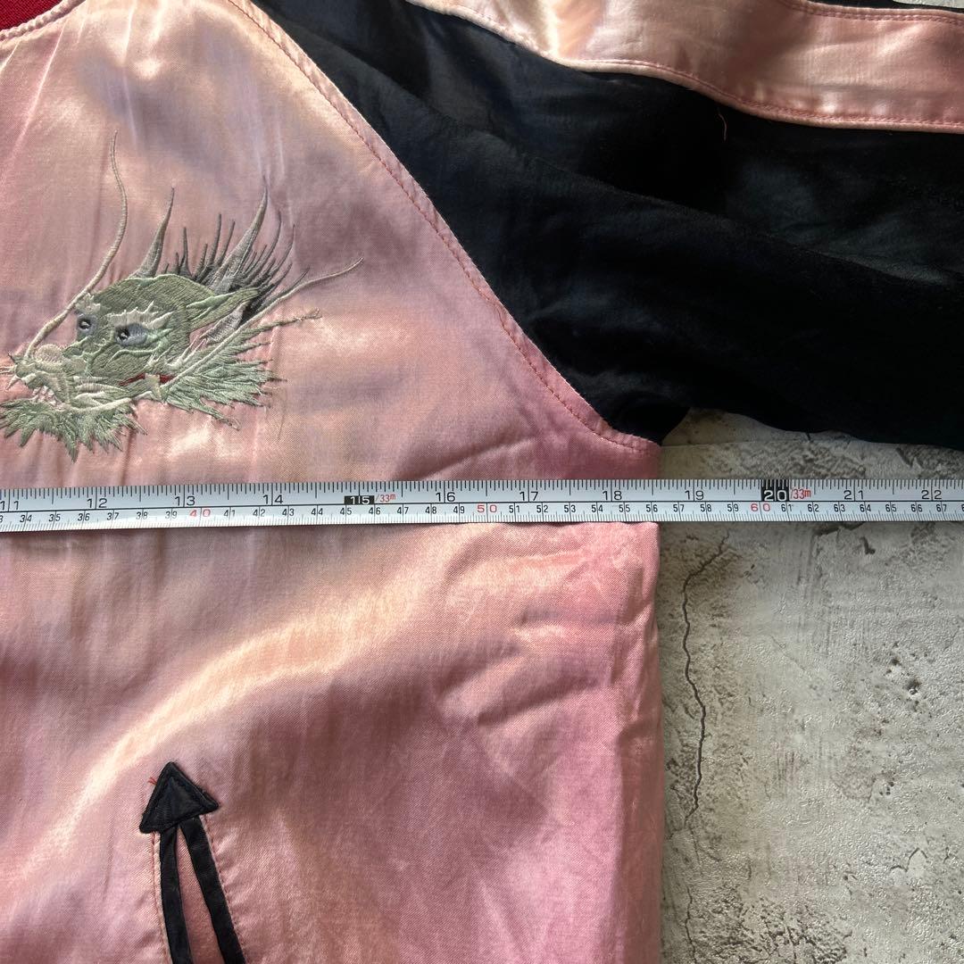 HOUSTON リバーシブルスカジャン サテン 虎 龍 Japan サイズL