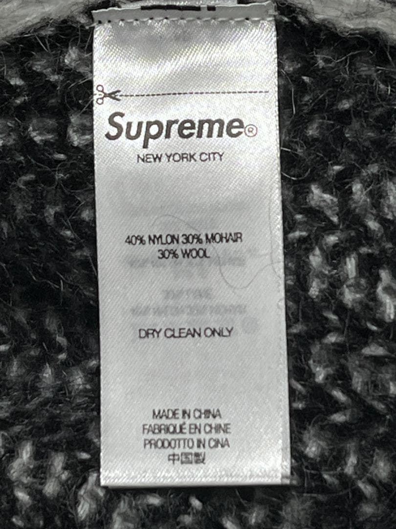 XXL 25SS シュプリーム ツートン モヘア カーディガン ブラック