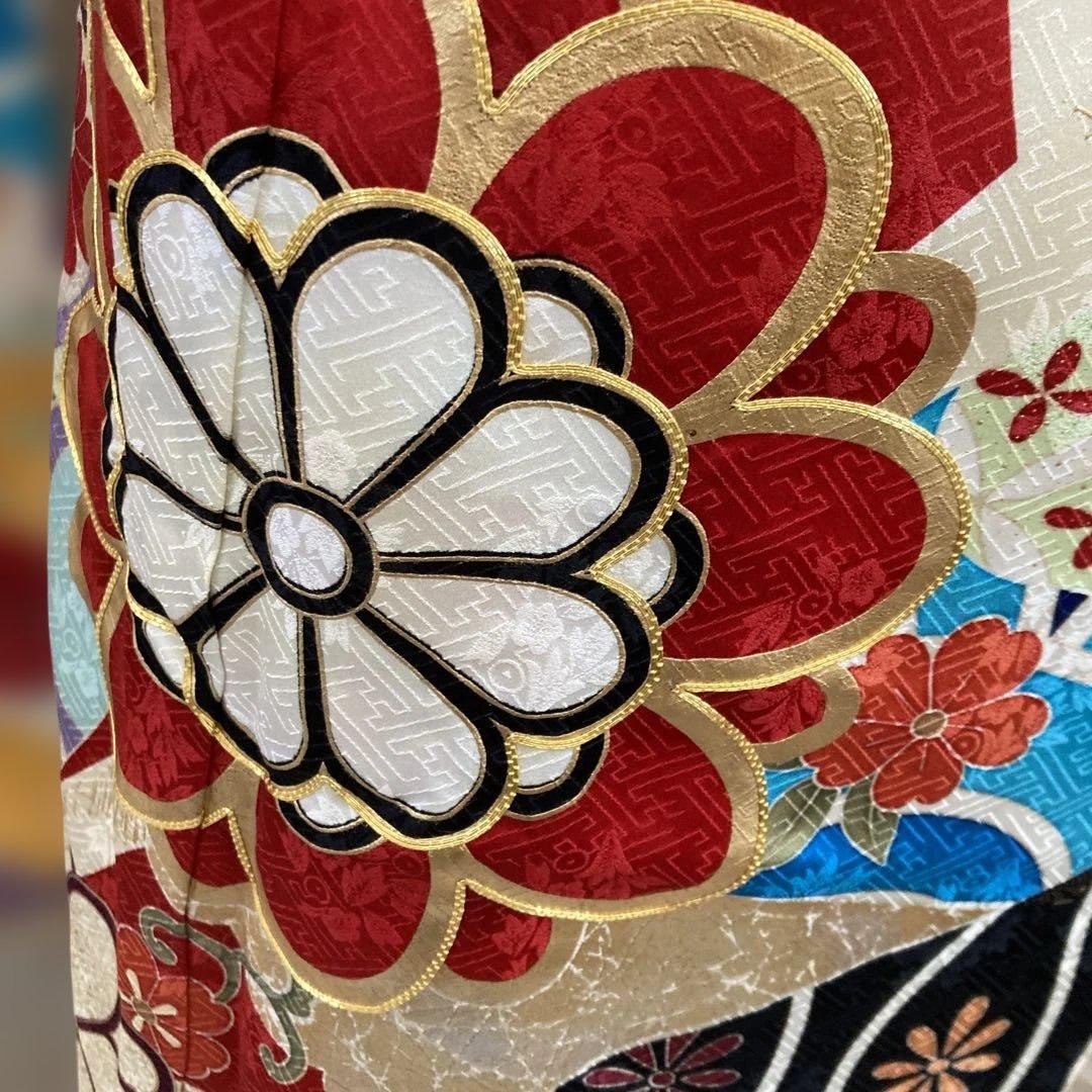 未使用に近い　豪華振袖フルセット　華やかな花柄　赤