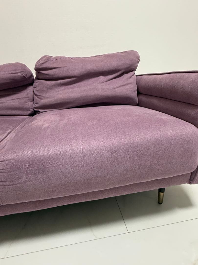 モダンデコ　ソファー2人掛け コンパクト　オールドラベンダー