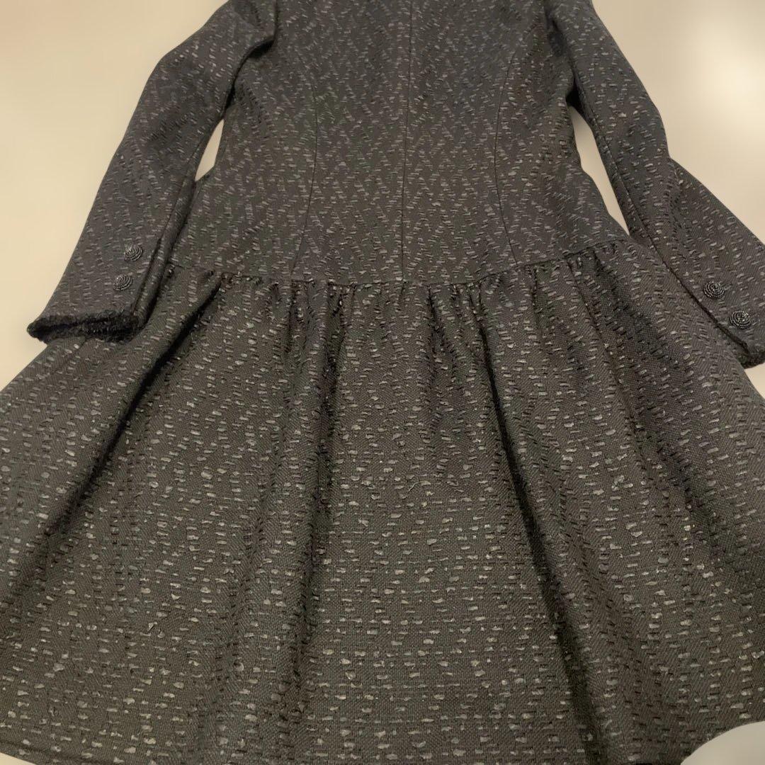 早い者勝ち❤️Rene ルネ　TISSUE社　ツィードロングコート　ブラック　 M