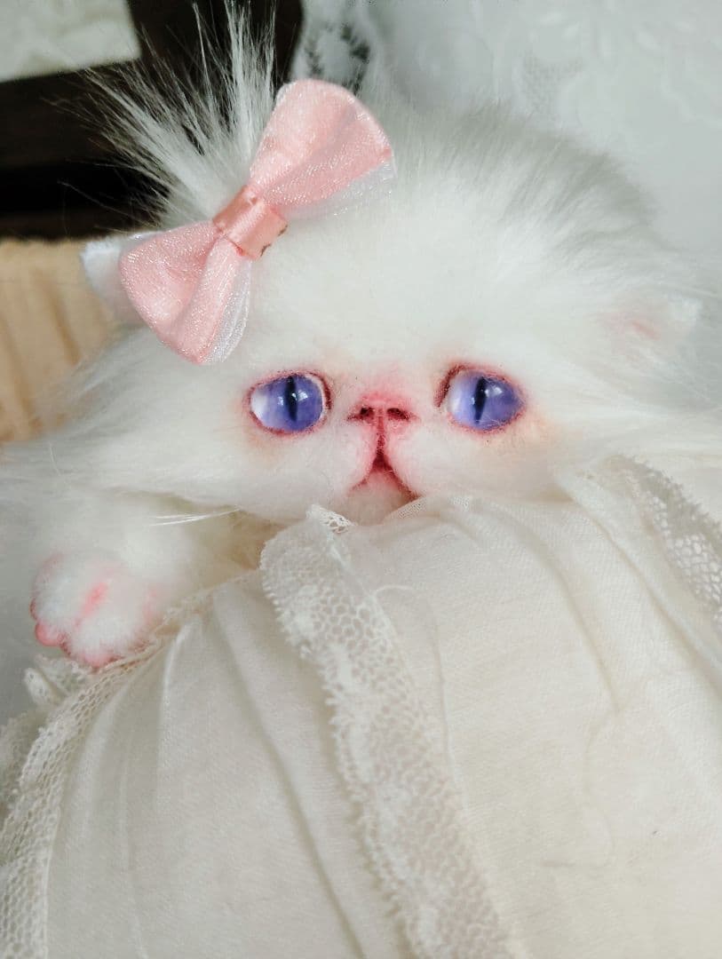 希少♡パープルアイ♡子猫ちゃん♡アートドール♡ぬいぐるみ♡