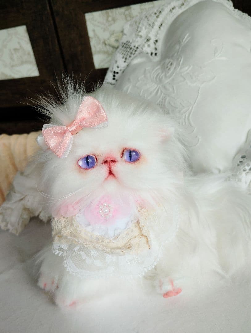 希少♡パープルアイ♡子猫ちゃん♡アートドール♡ぬいぐるみ♡