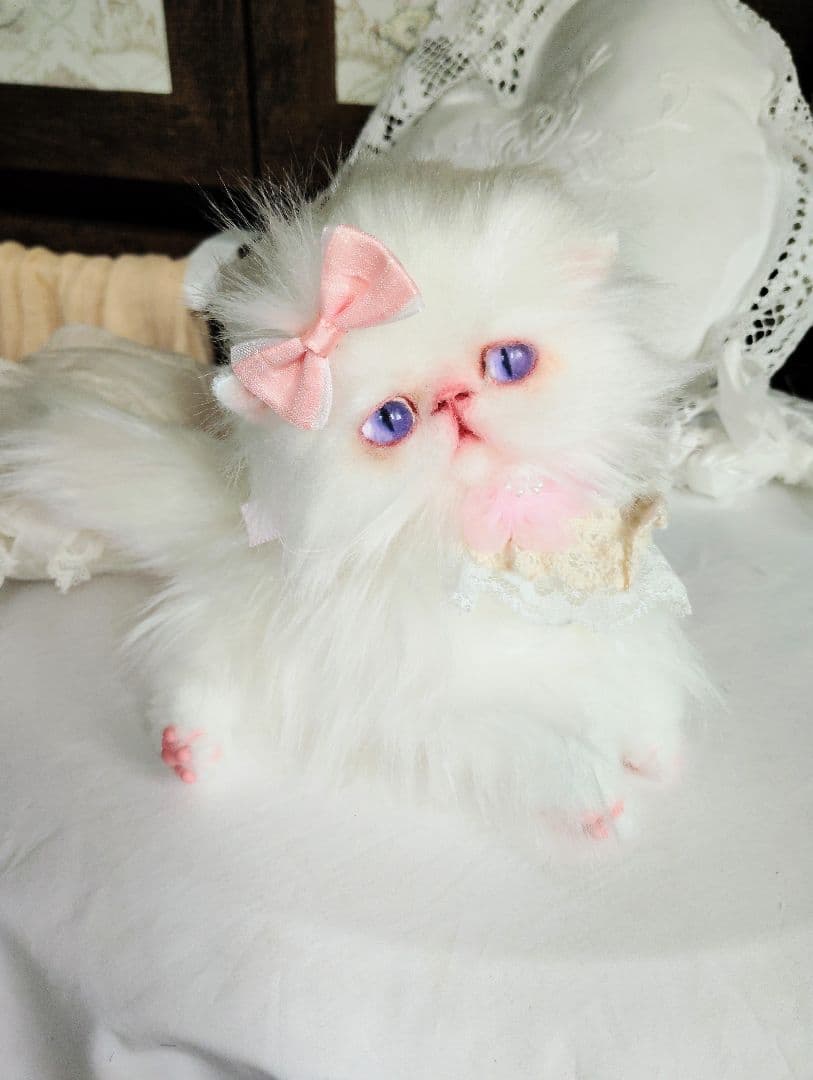 希少♡パープルアイ♡子猫ちゃん♡アートドール♡ぬいぐるみ♡